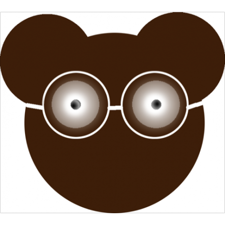 Coupon de tissu ours Barnabé et ses lunettes