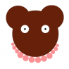 Coupon de tissu ours Paulette la coquette