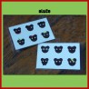 lot de 12 mini stickers famille ours
