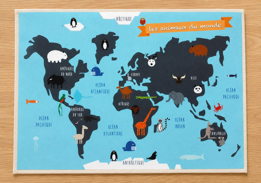 Affiche Les animaux du monde