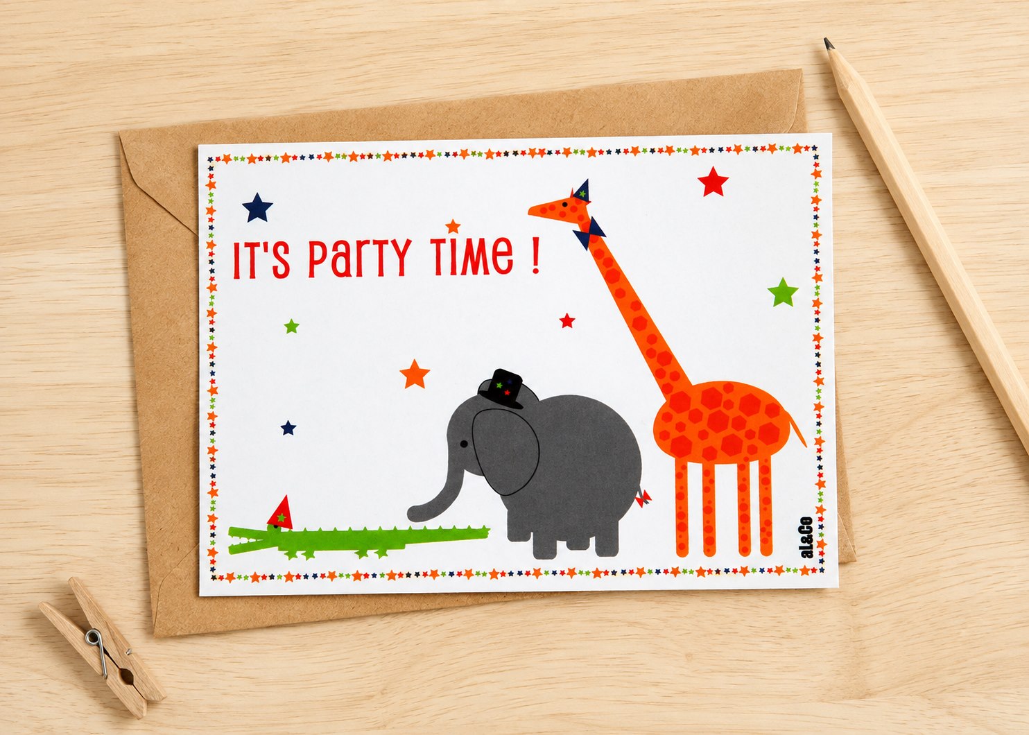 carte postale anniversaire - it's party time