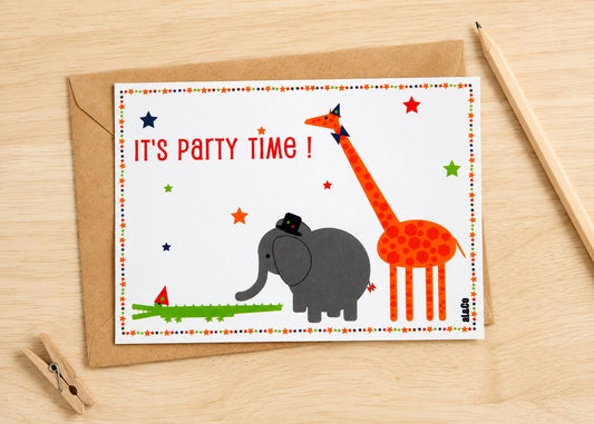 carte postale anniversaire - it's party time