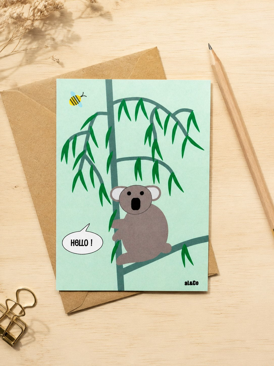 carte postale Hello le koala
