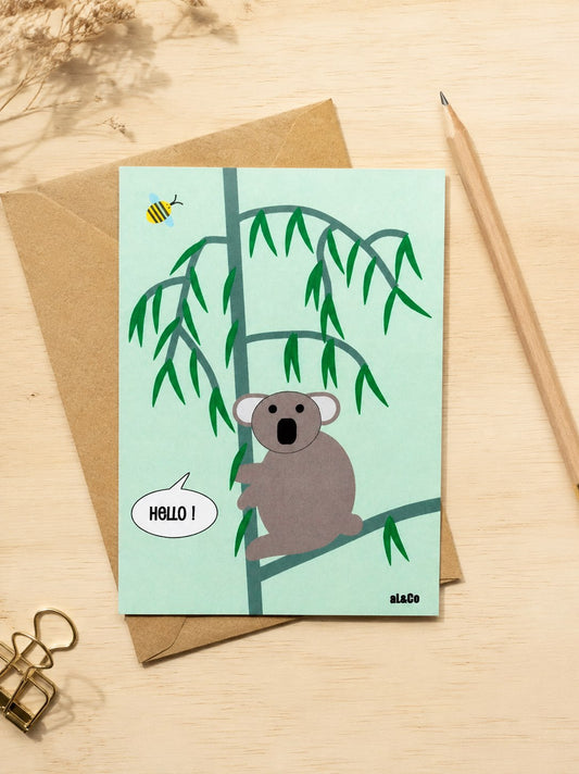 carte postale Hello le koala