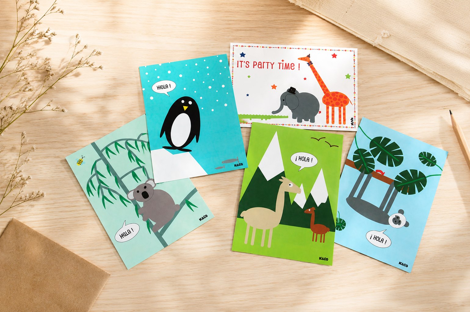 carte postale Hello le pingouin
