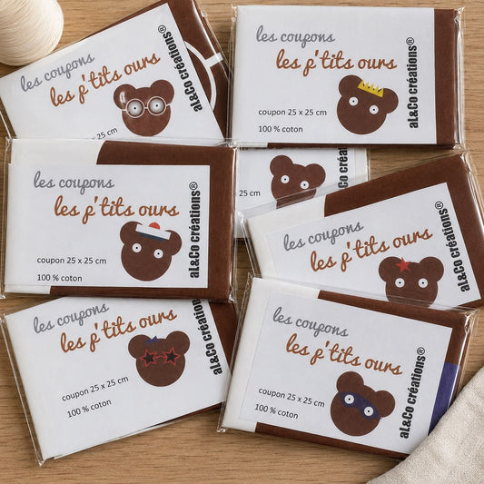 Coupon de tissu ours Lili la petite princesse