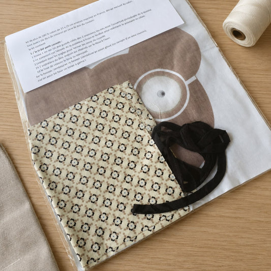 Kit coussin ours Barnabé et ses lunettes