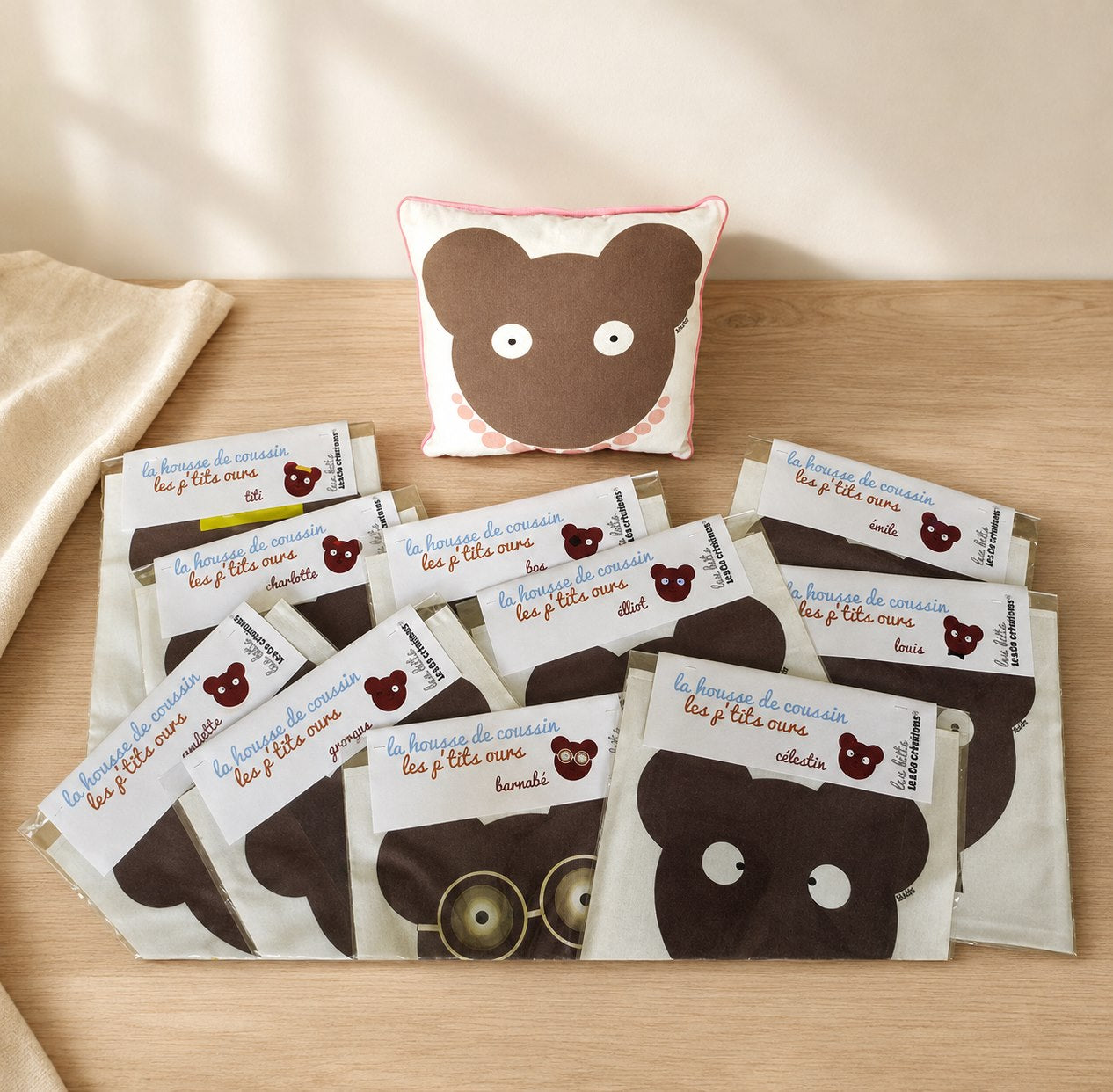 Kit coussin ours Barnabé et ses lunettes