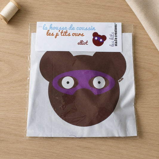 Kit coussin ours Elliot le super héros