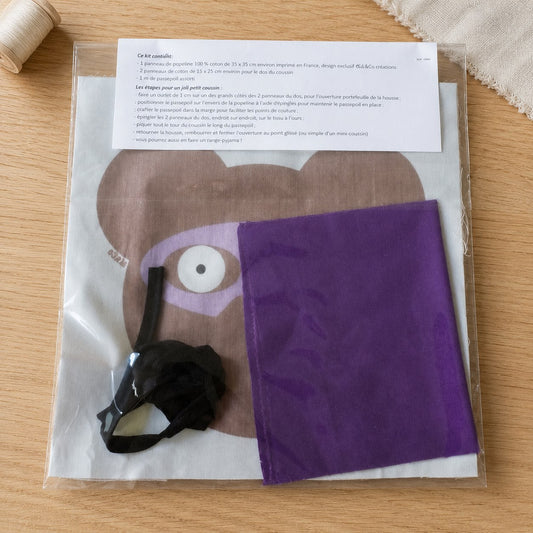 Kit coussin ours Elliot le super héros