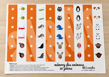 le mémory des animaux kit couture