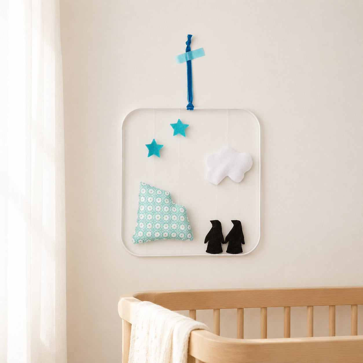 le mobile Les pingouins sur la banquise kit couture