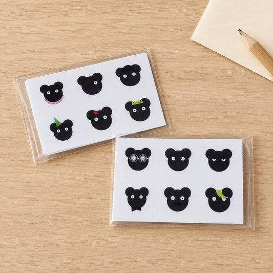 lot de 12 mini stickers famille ours