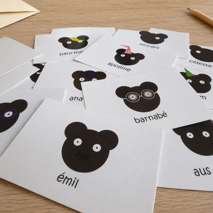 lot de 4 cartes les petits ours