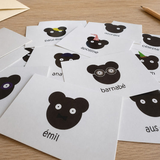 lot de 4 cartes les petits ours