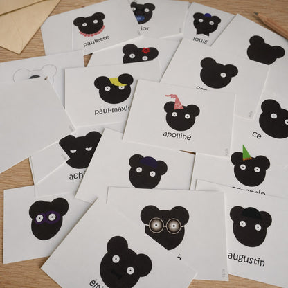lot de 4 cartes les petits ours