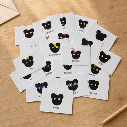 lot de 4 cartes les petits ours